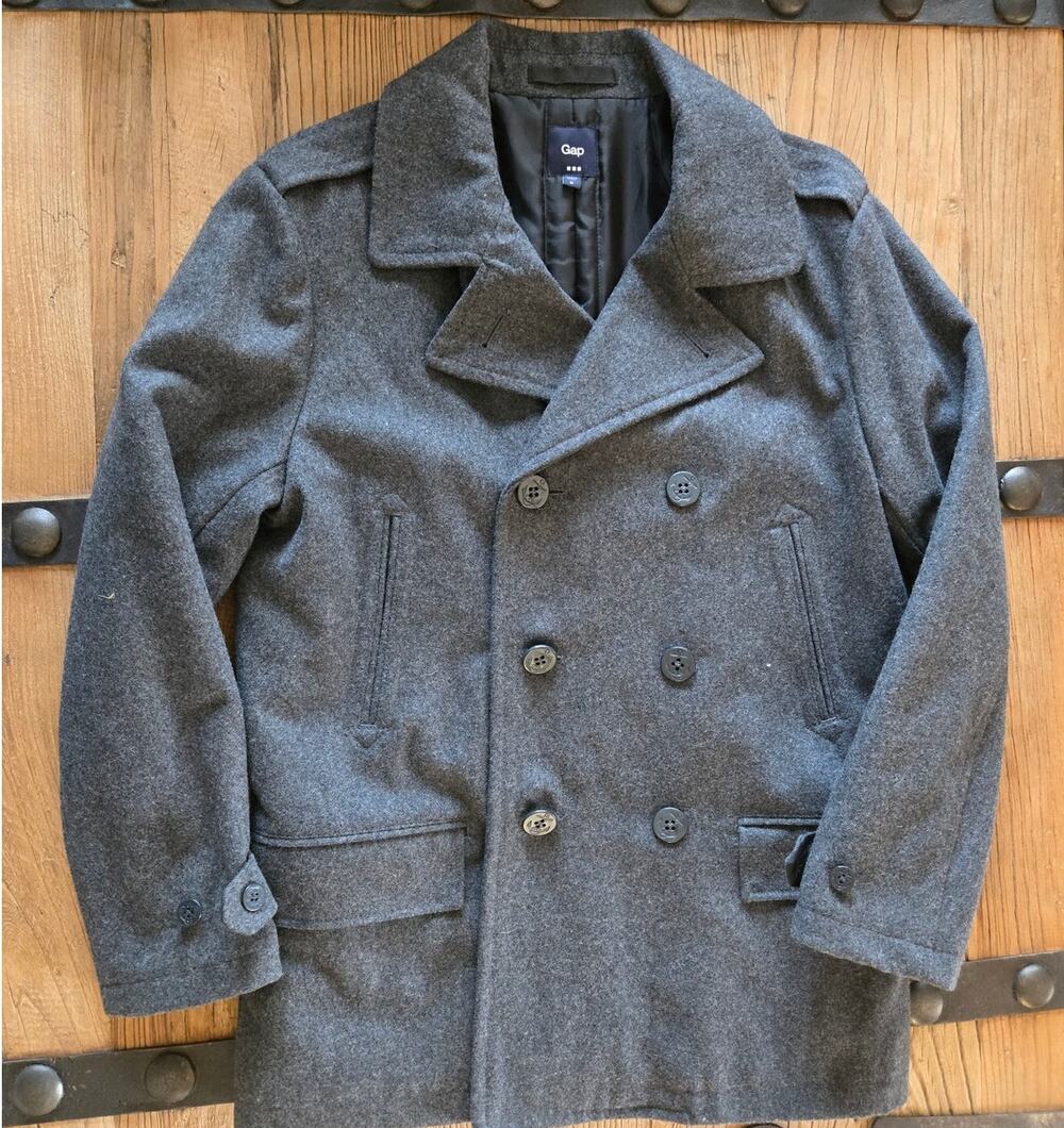 Gap Factory Men's Gray Wool Pea Coat sz M